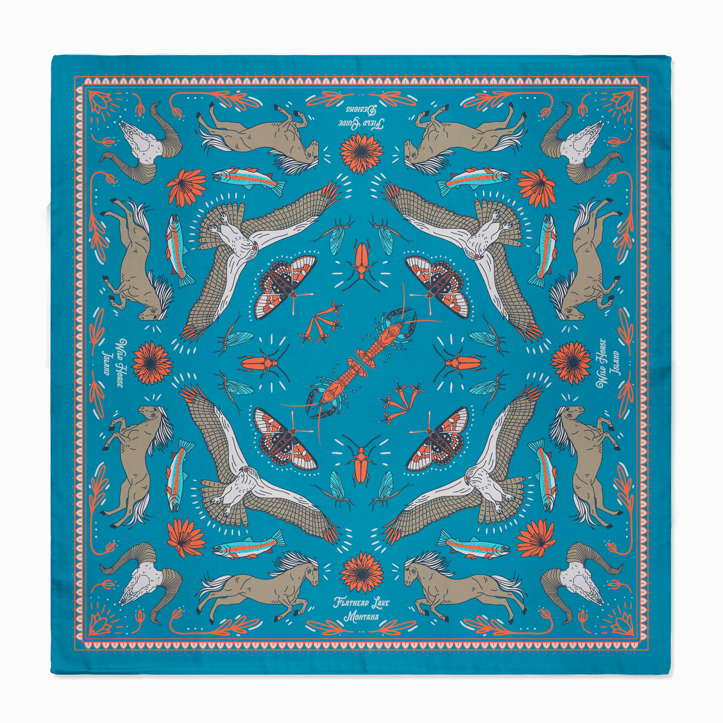 Flathead Lake Bandana by Field Guide Designs