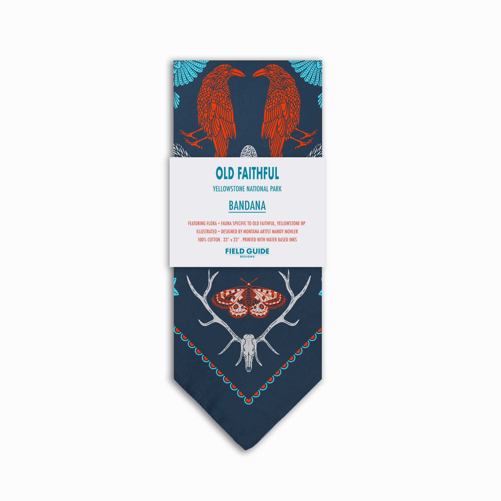 Old Faithful Yellowstone National Park Bandana by Field Guide Designs