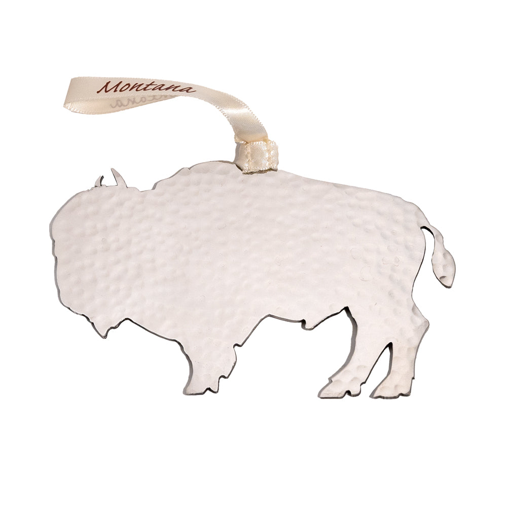 Buffalo Stainless Steel Hammered Ornament by Art Studio Company (5 Colors, 2 Sizes)