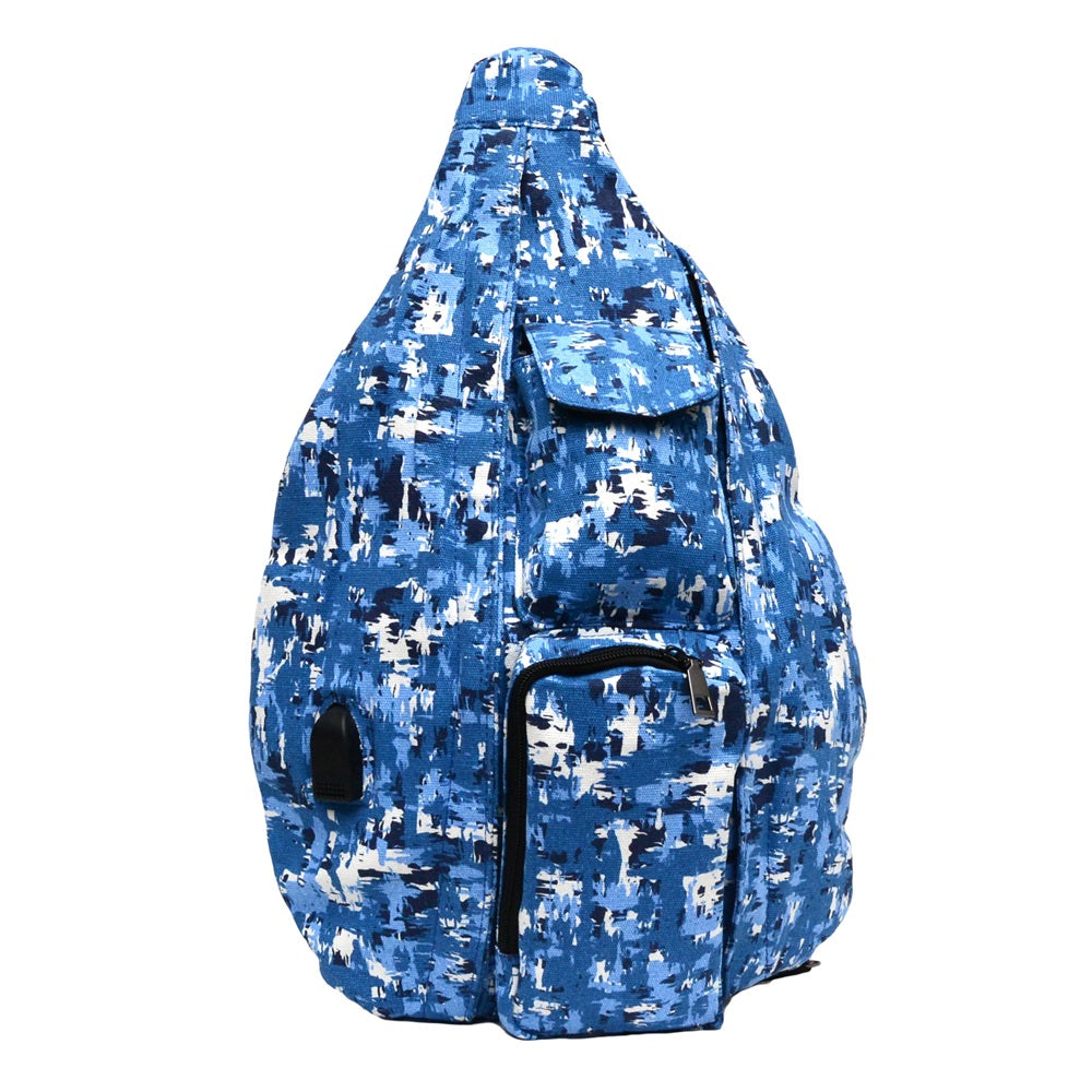 Anti-Theft Rucksack - Blue Camo