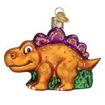 Adorable Stegosaurus Glass Ornament