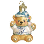 Blue Baby's First Christmas Teddy Bear Ornament