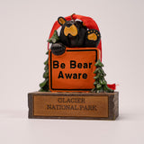 Bearfoots Bear Aware Magnetic Glacier National Park Ornament