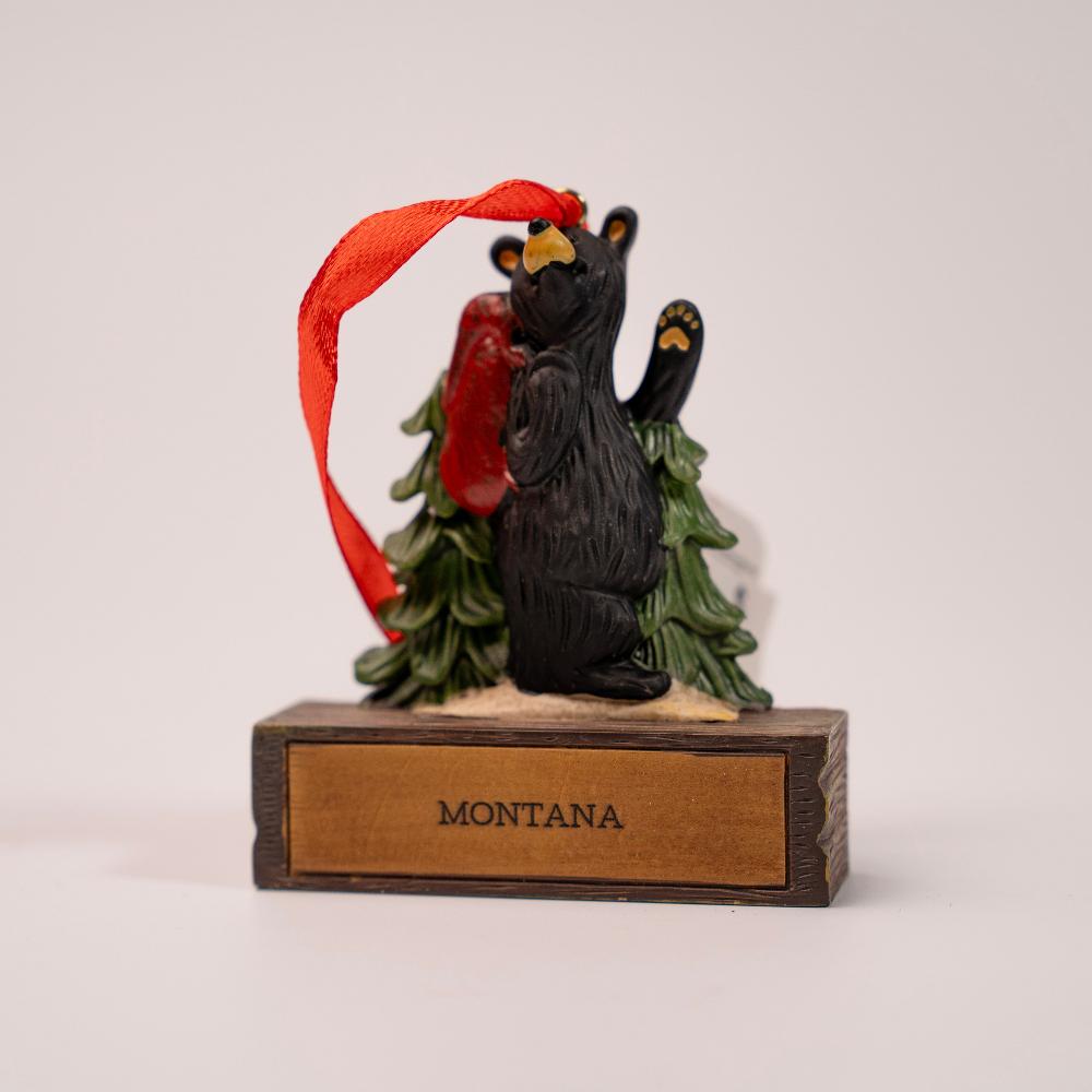 Bearfoots Hiker Bear Magnetic Montana Ornament