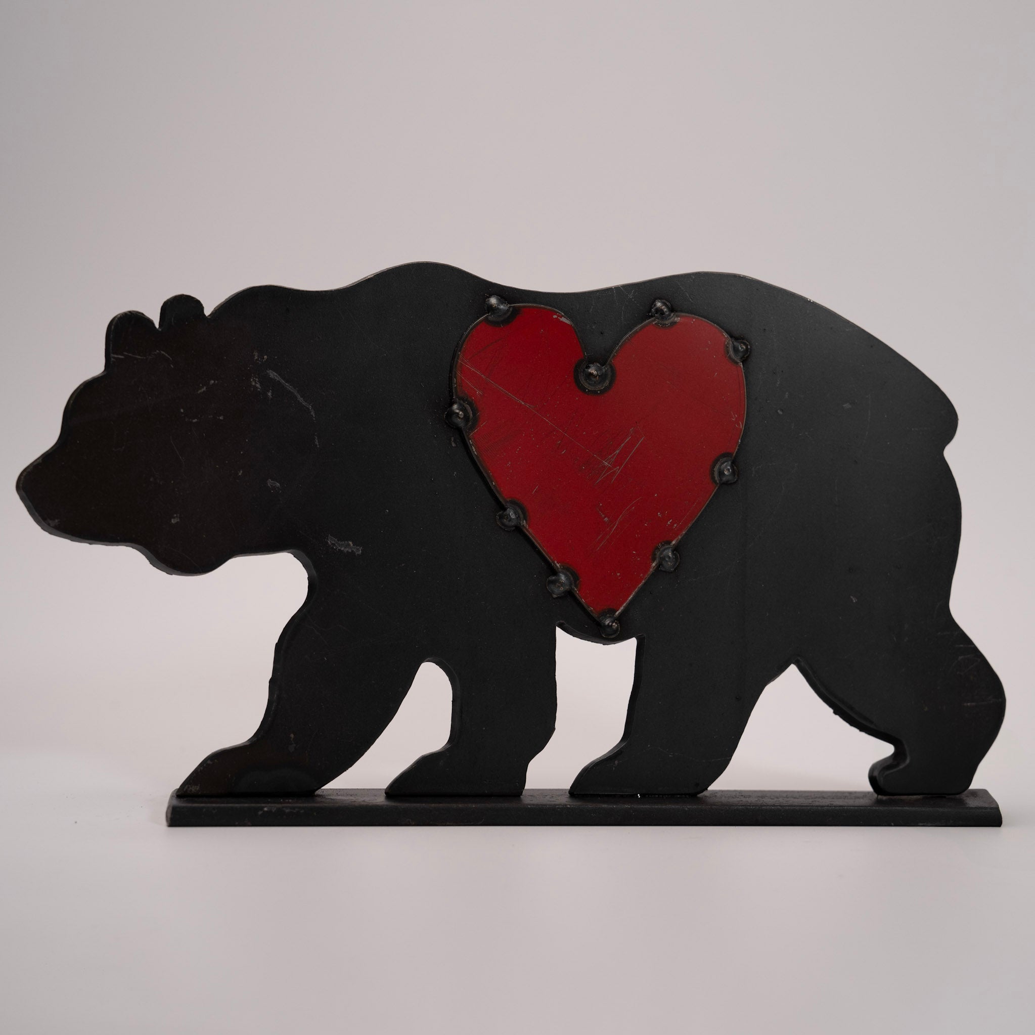 Bear on Stand with Heart by Iron Maiden Welding