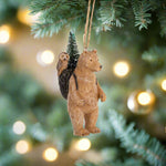 Bear with Owl in Basket Ornament by Ganz USA