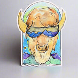 Bison Slopes Sticker by Holly Sage Art