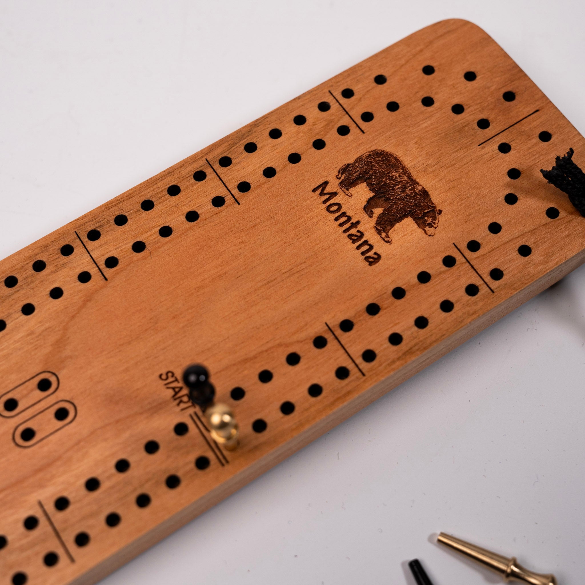 Black Bear Slim Travel Cribbage Board by Wood You Tell Me