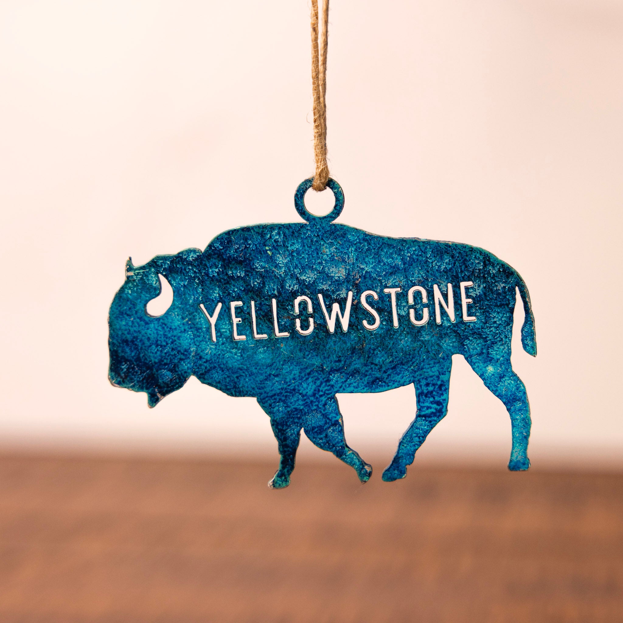 Yellowstone National Park Buffalo Stainless Steel Hammered Ornament by Art Studio Company (5 Colors)