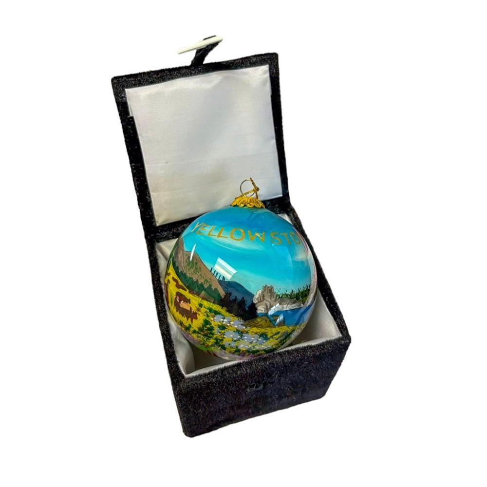 Buffalo Herd by Mountains Yellowstone Ornament by Art Studio Company