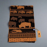 Scarf by Sapphire Suri Alpaca (14 Styles) - camel and black bison herd