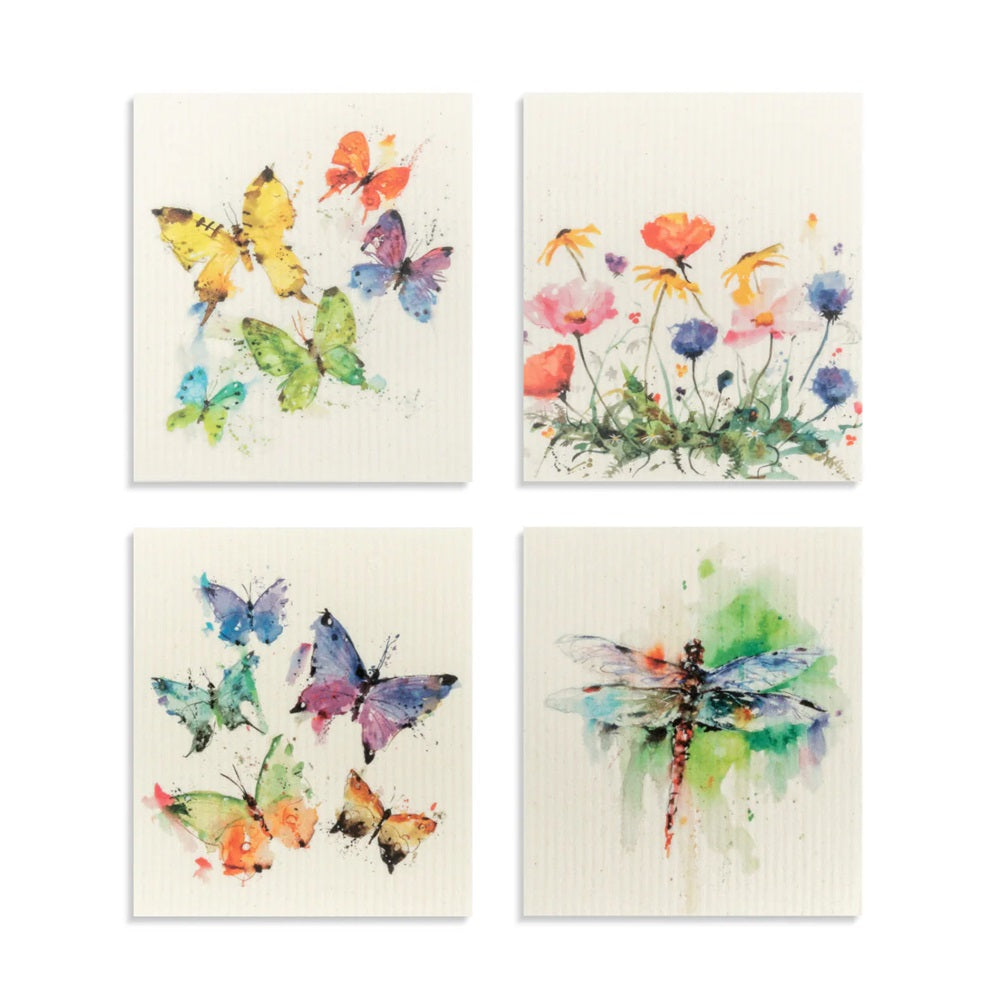 Dean Crouser Butterflies Biodegradable Dish Cloths - set of 4