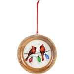 Dean Crouser Cardinals in Light String Wood Ornament