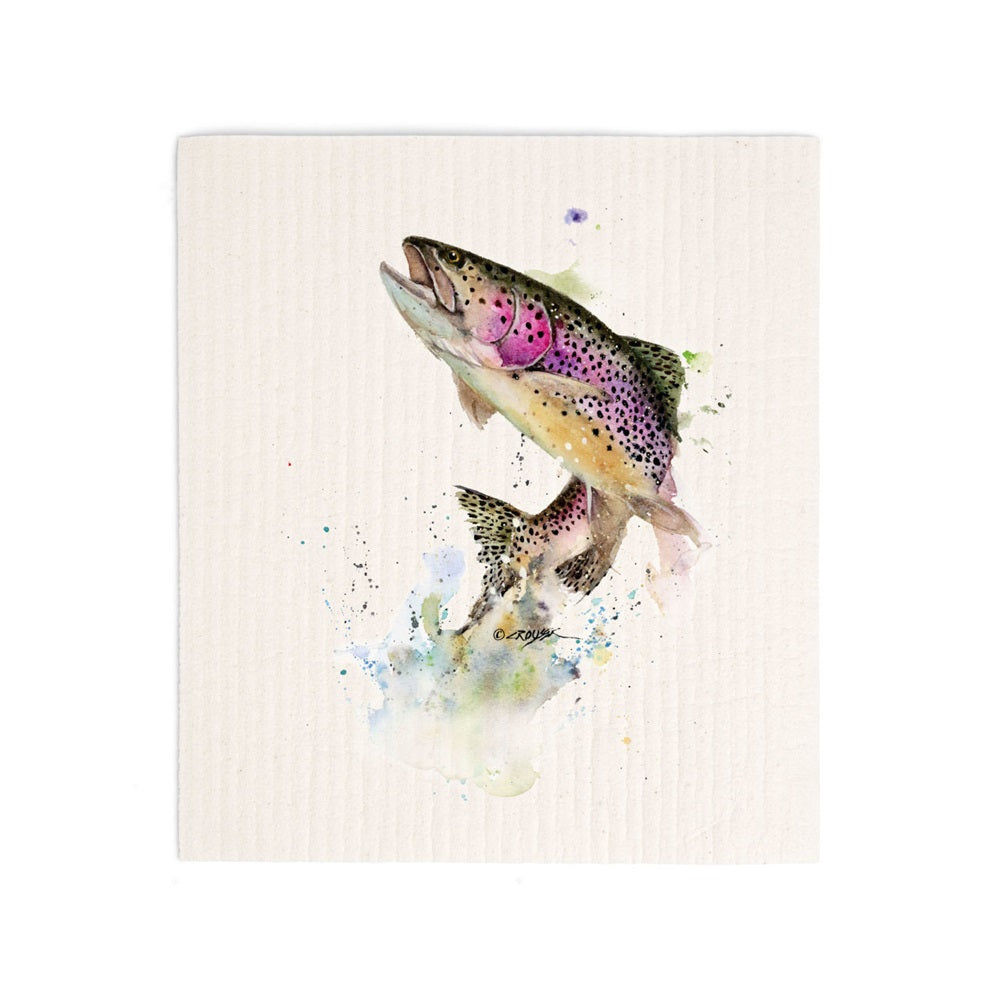 Dean Crouser Rainbow Trout Biodegradable Dish Cloth - single