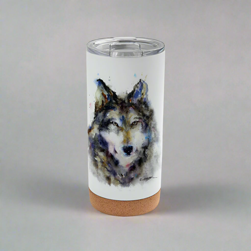 Dean Crouser Sentry Wolf Metal Tumbler with Lid