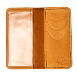 Diplomat Checkbook Cover - Saddle Tan - open