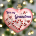 Grandma Heart Glass Ornament