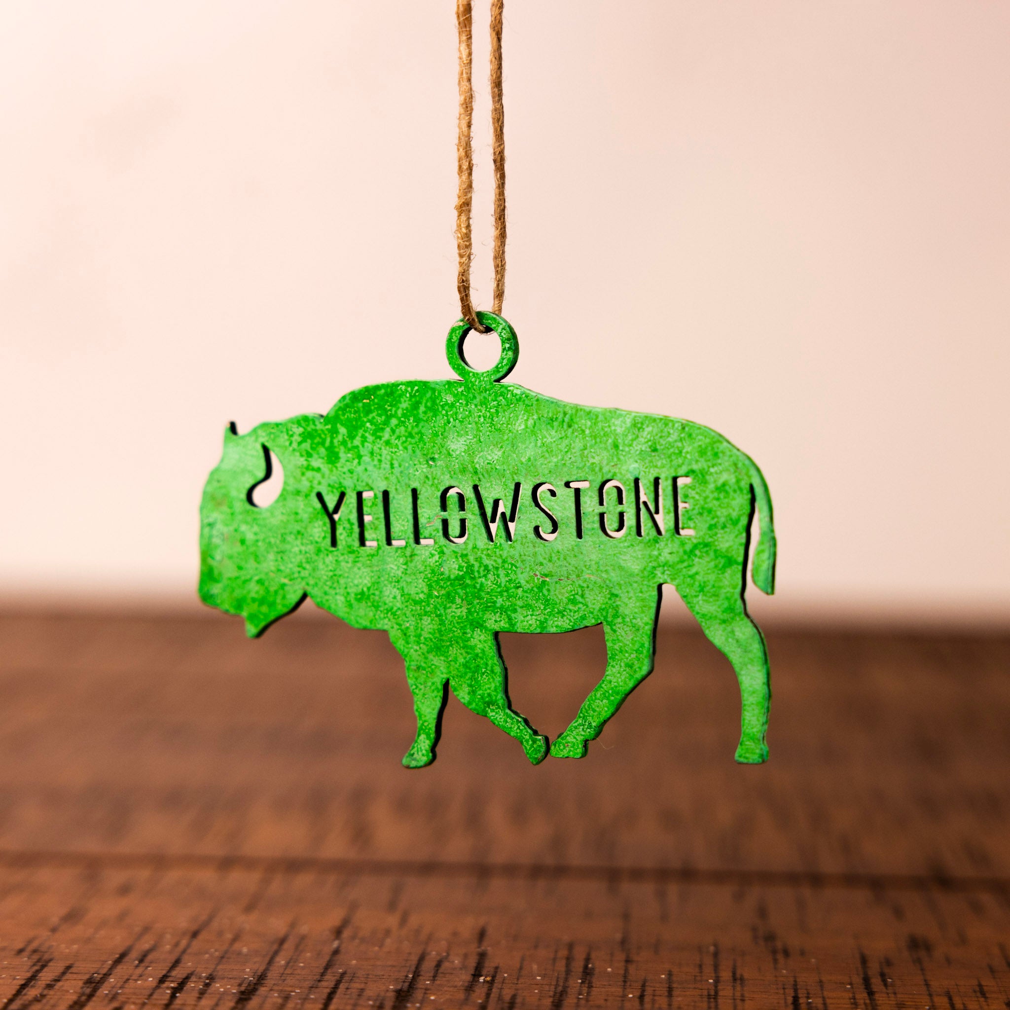 Yellowstone National Park Buffalo Stainless Steel Hammered Ornament by Art Studio Company (5 Colors)