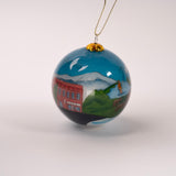 Grizzly Bear Mountains Main Street Bozeman Glass Ornament - mountains