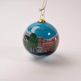 Grizzly Bear Mountains Main Street Bozeman Glass Ornament - buildings
