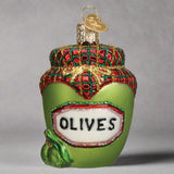 Jar of Olives Glass Ornament