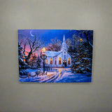 Lighted Church with Lamp Lit Art by Oak Street Wholesale