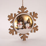 Lighted Wood Snowflake Ornament - on