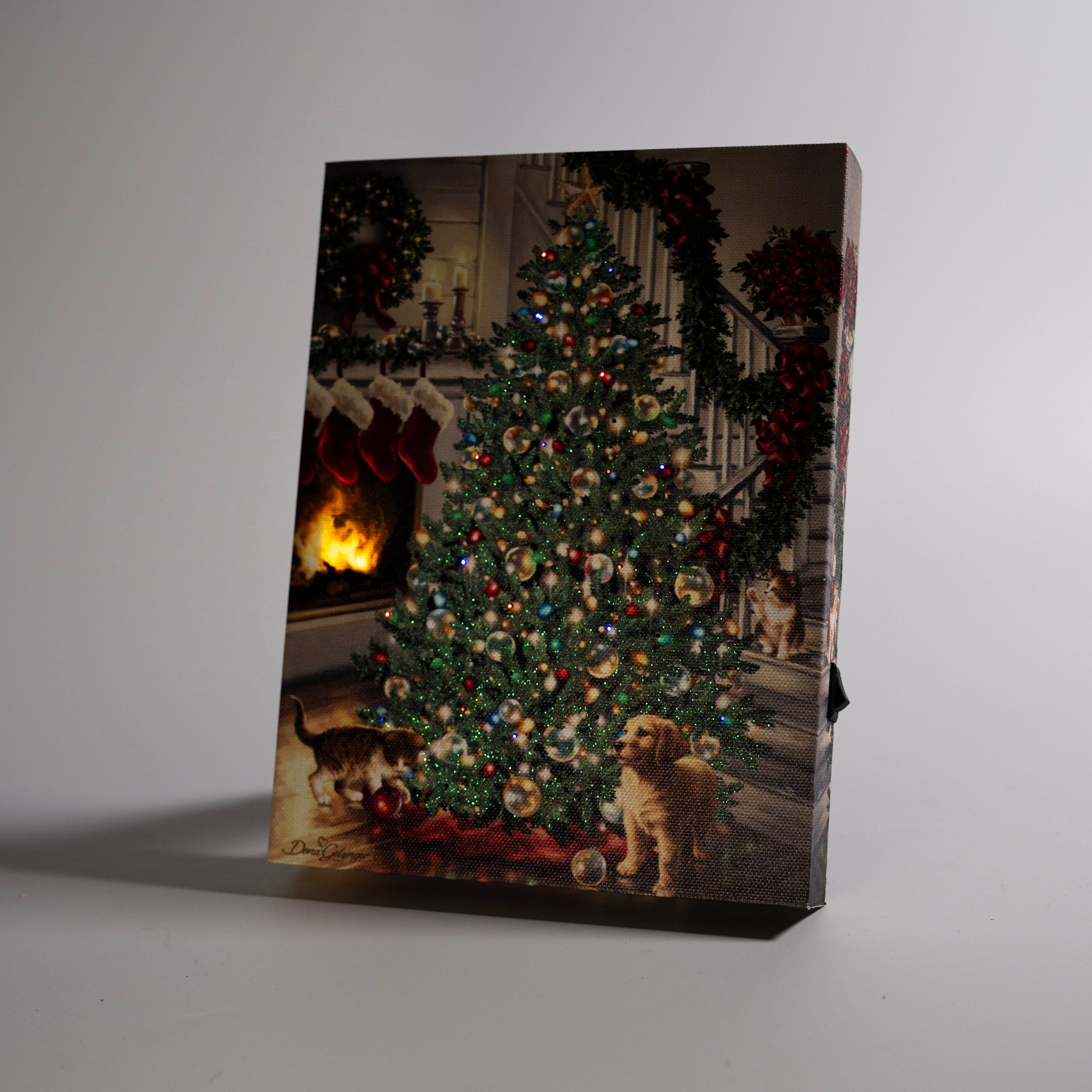 Merry and Bright Mini Lighted Easel Back Print - on