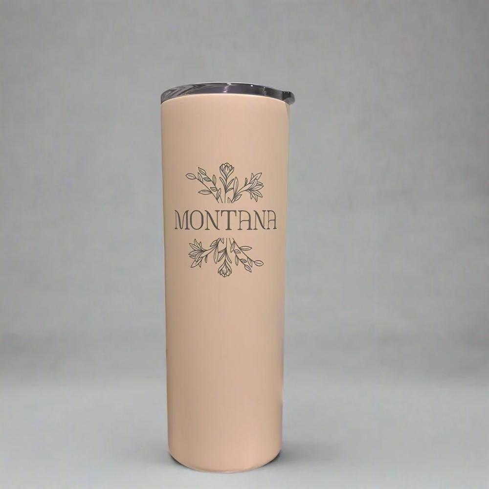 Montana Bouquet Matte Blush Skinny Tumbler by Montana Gift Corral