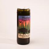 Montana Lodgepole Pine Bottle Candle - dark glass