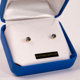 Montana Sapphire Gold Flake Earrings by Mac's Gems