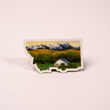 Montana White Barn Magnet by May Manion