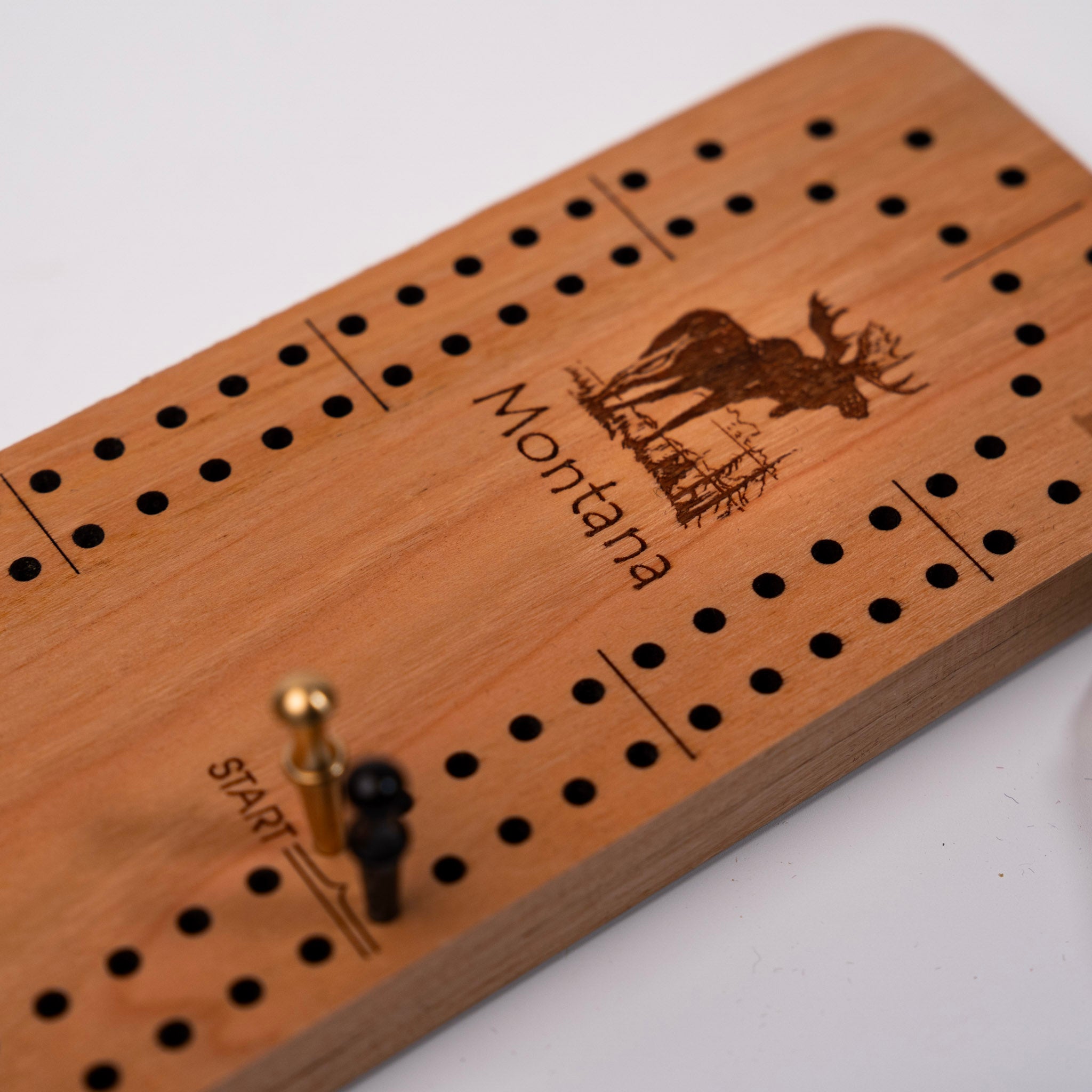 Moose Slim Travel Cribbage Board by Wood You Tell Me