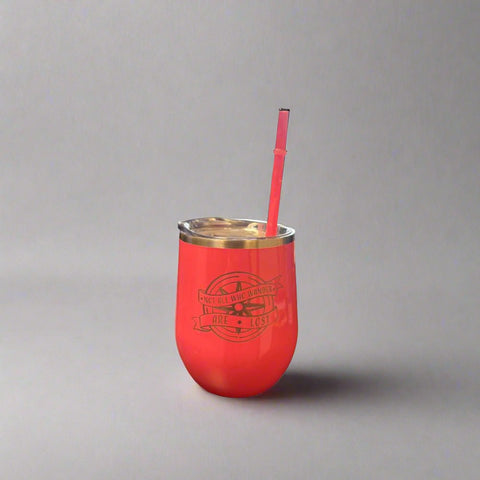 Not All Who Wander Are Lost Coral Wine Tumbler