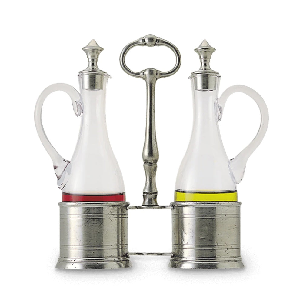 Oil and Vinegar Set with Pewter Tops by Match 1995