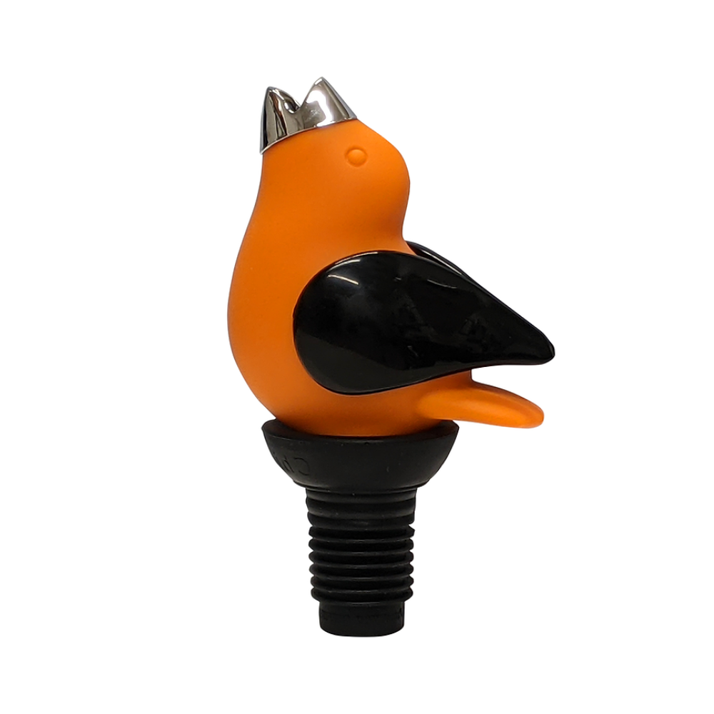 Orange and Black Chirpy Top Wine Pourer