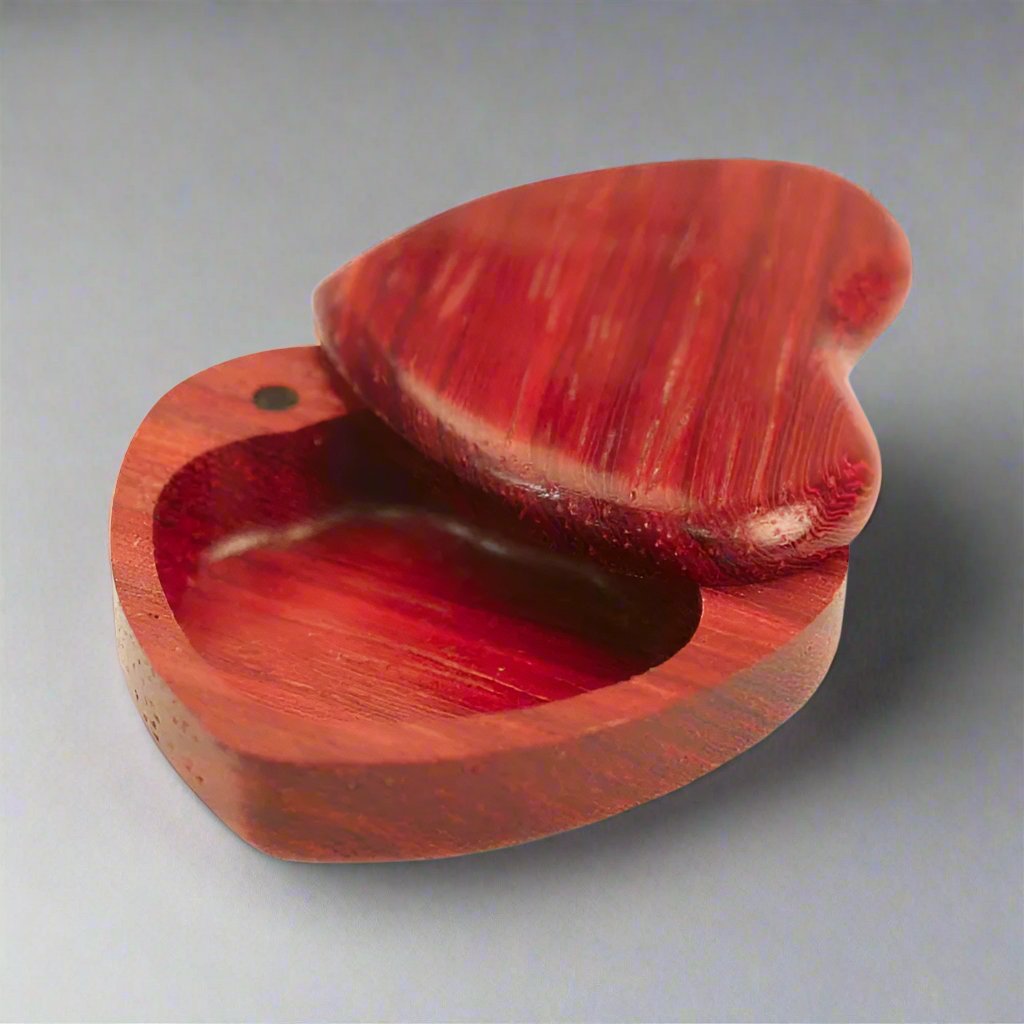 Padauk Small Heart Box by Heartwood Creations