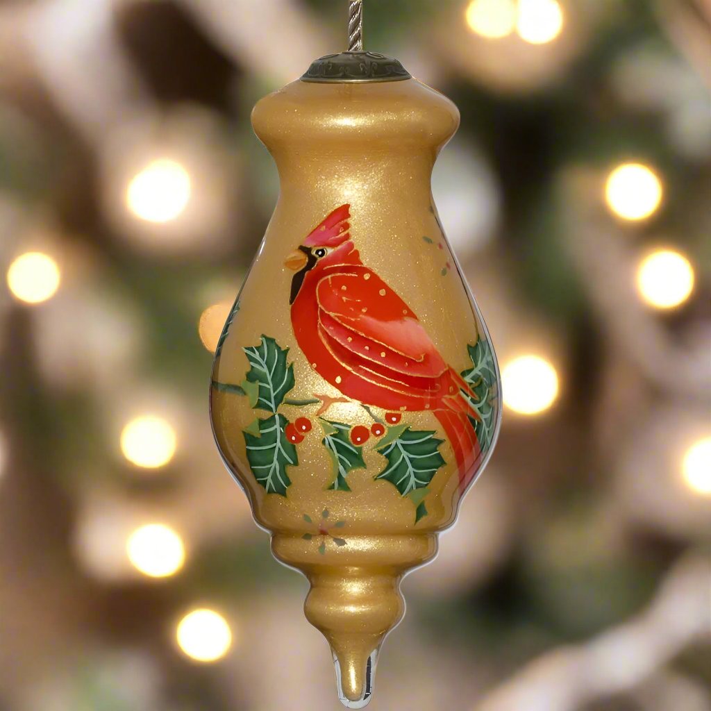 Parvaneh Cardinal and Holly Ornament by Inner Beauty