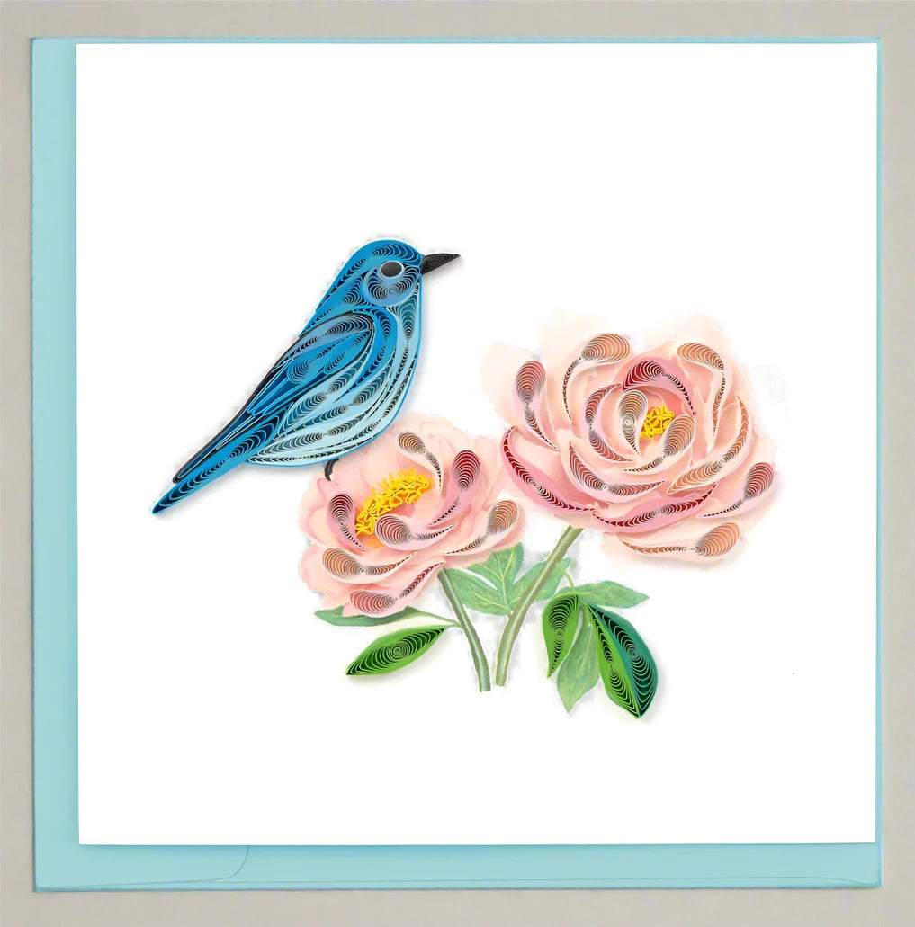 Bird Square Greeting Card by Quilling Card (17 Styles)