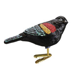 Red-Winged Black Bird Glass Christmas Ornament