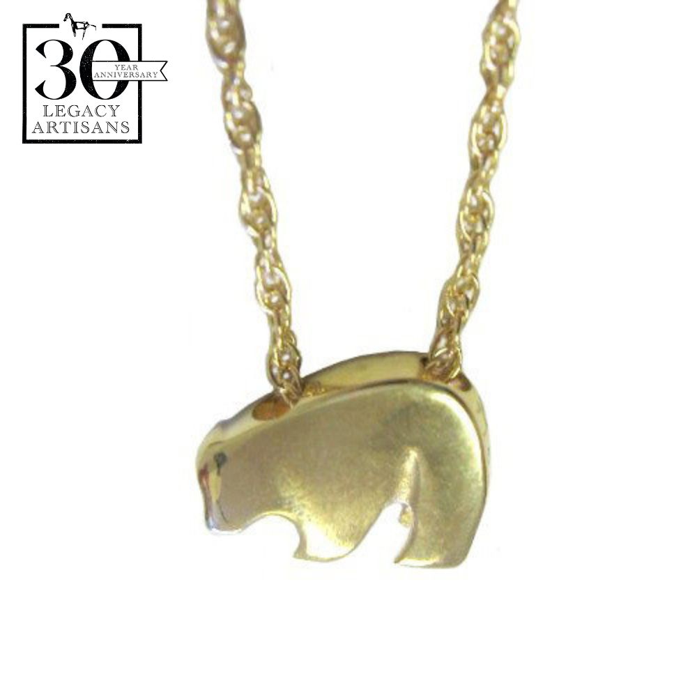 Baby Black Bear Gold Pendant by Sam Ferraro