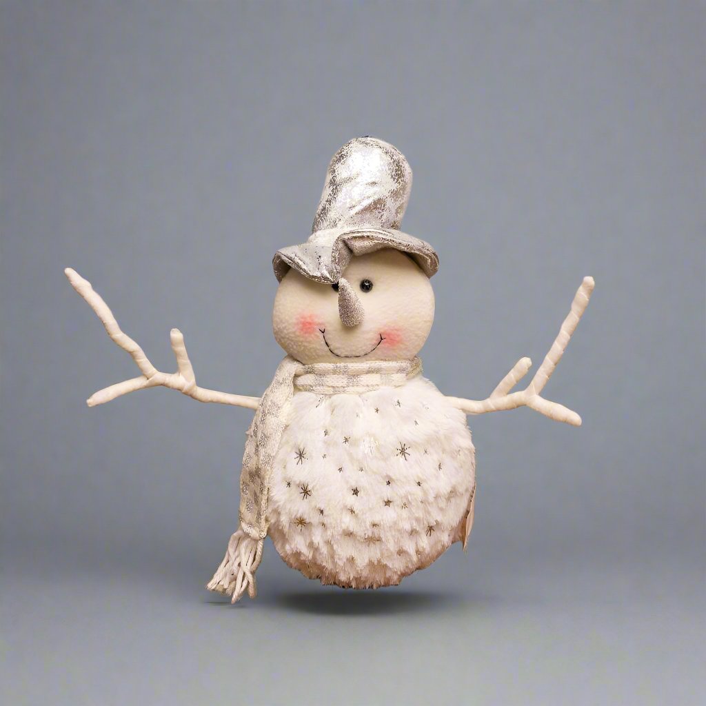 Simon the Silver and White Snowman by Oak Street Wholesale