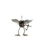 sugarpost metal art, small gnome-be-gone holding a bow and arrow with outstretched wings on his back