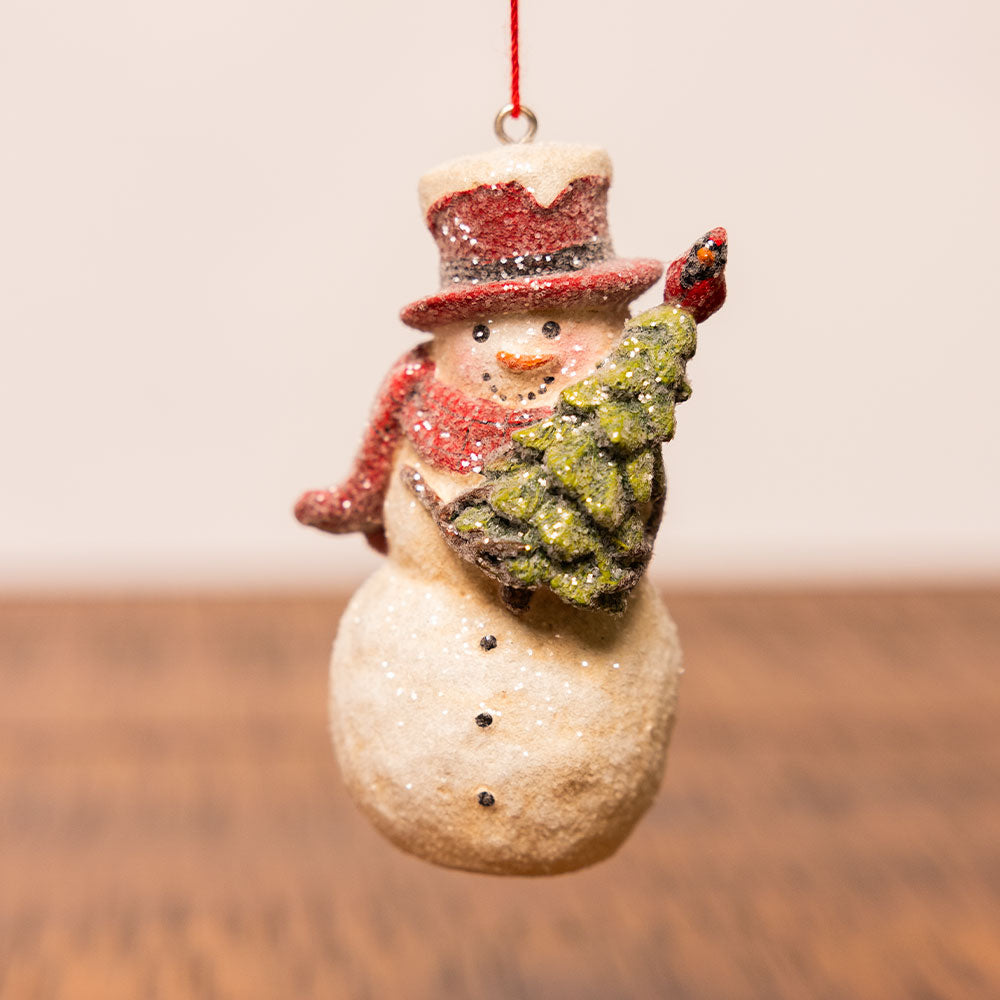 Snowman Red Hat with Tree Ornament