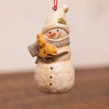 Snowman White Hat with Rabbit Ornament