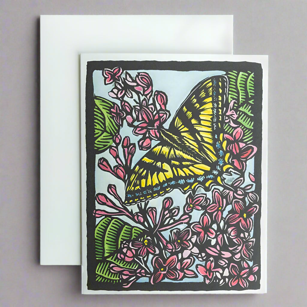 Tiger Swallowtail and Lilac Greeting Card