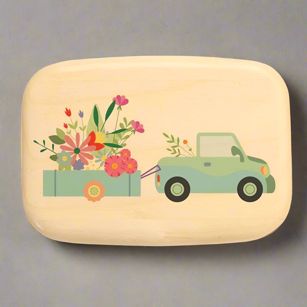 Truck with Floral Wagon Wide Aspen Secret Box by Heartwood Creations