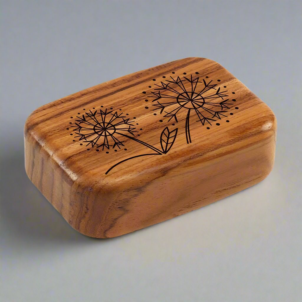 Wide Teak Secret Box by Heartwood Creations (5 Designs)