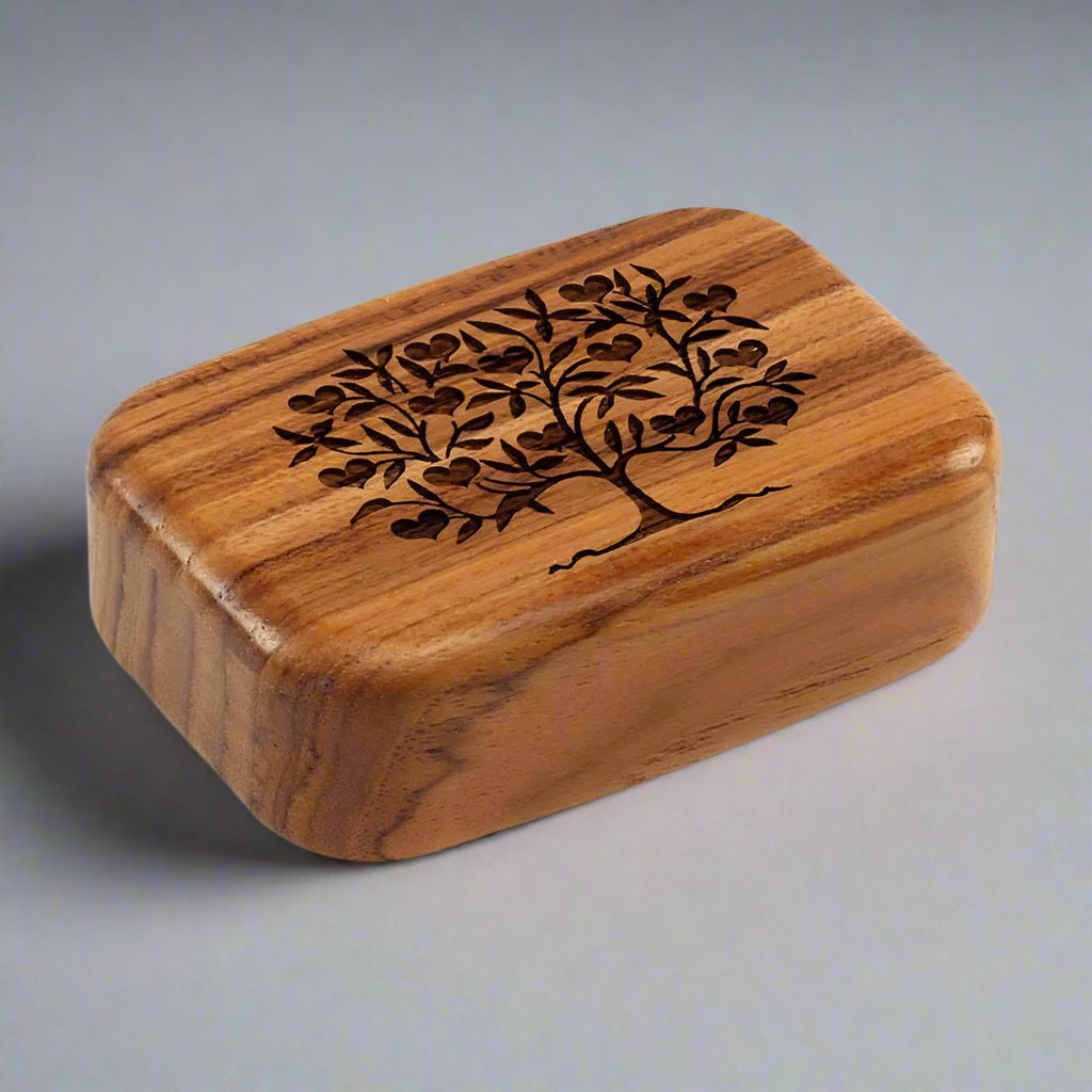 Wide Teak Secret Box by Heartwood Creations (5 Designs)