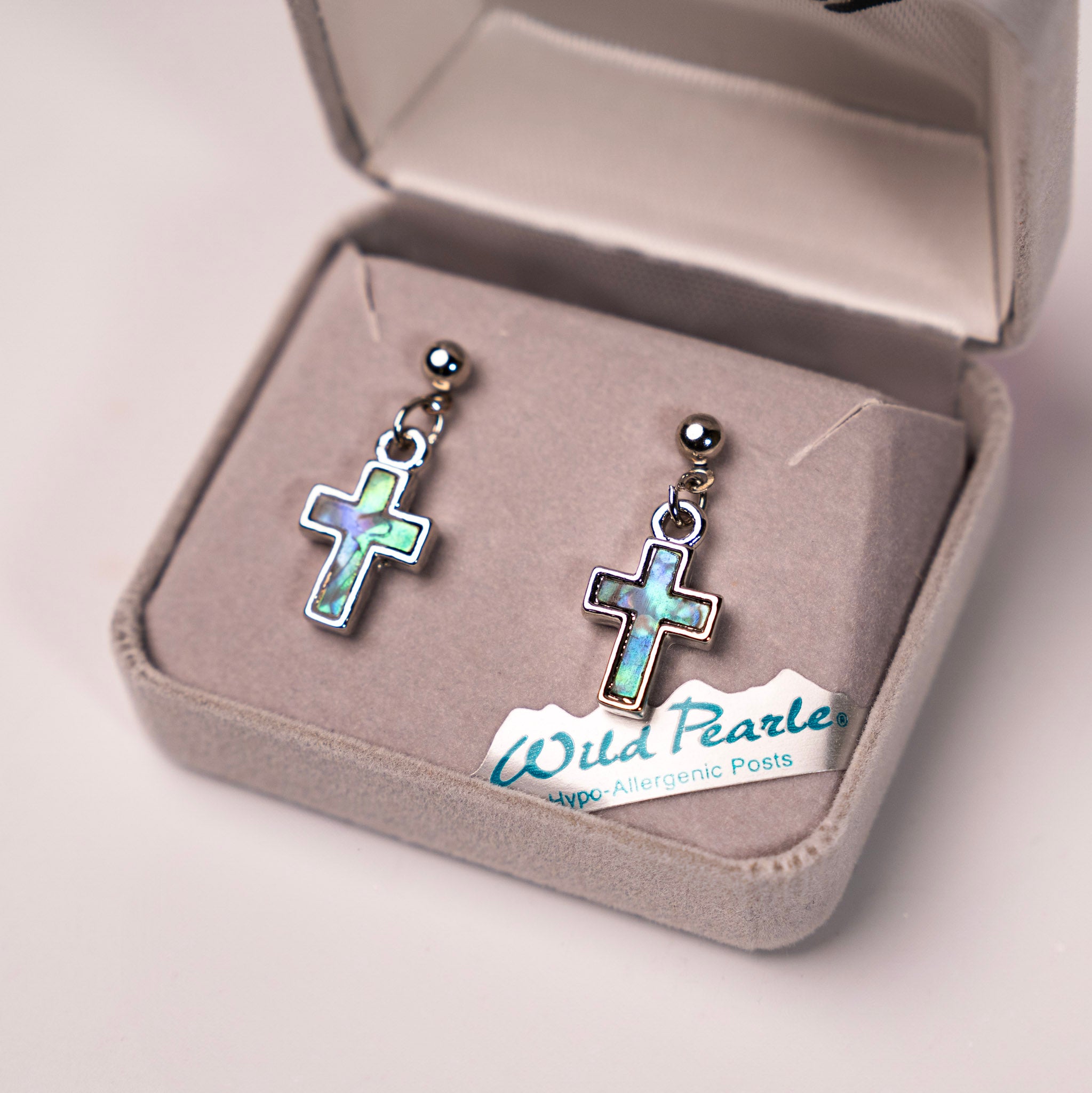 Wild Pearle Simple Cross Earrings by A.T. Storrs